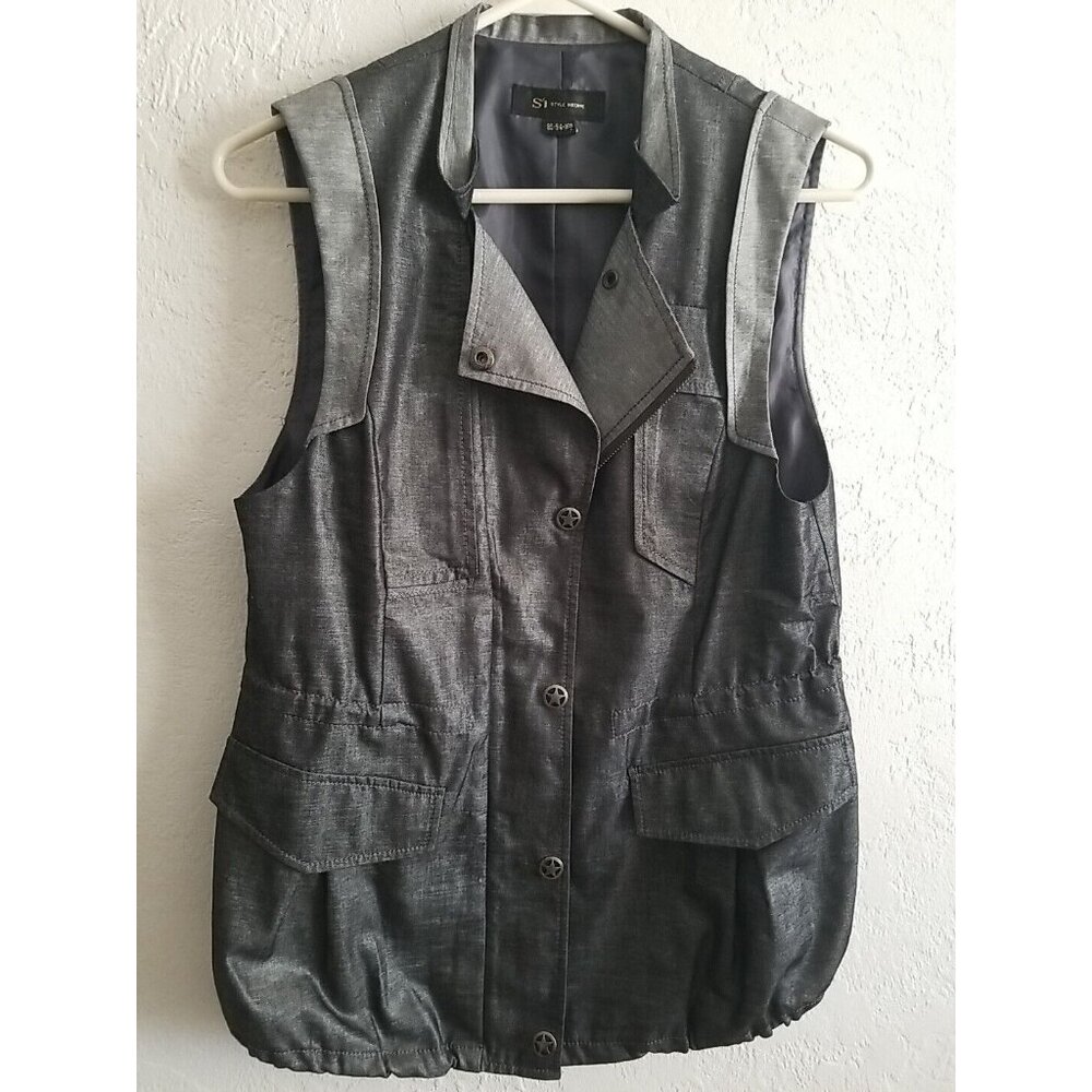 Si Style Innerve Womens Vest Size S Gray Shimmer Fashionable!